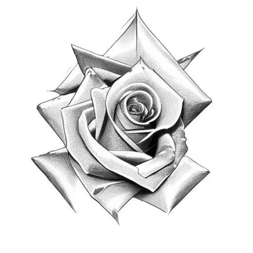 Black Rose With Breast Cancer Ribbon