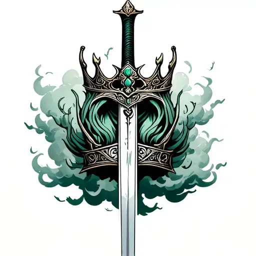 Jade Sword Crown And Cloudy