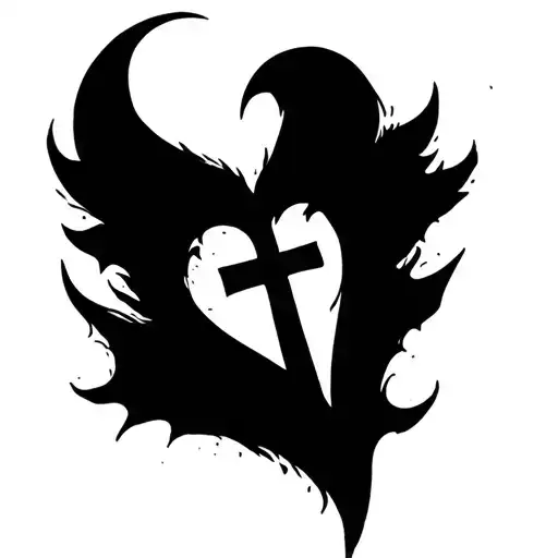 Cross Heart Symbolizing Love