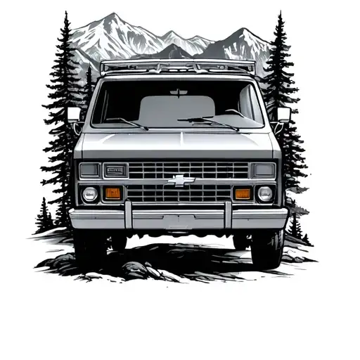 Chevy G10 Van Mountain Landscape