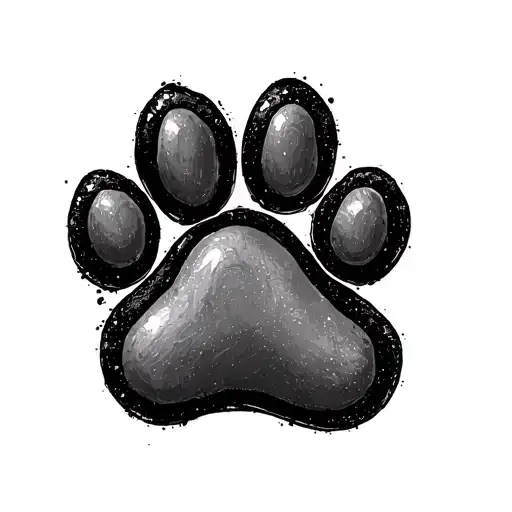 Heart Shaped Dog Paw Print Incorporated
