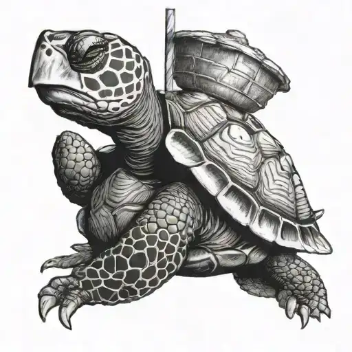 Turtle Eating A Straw