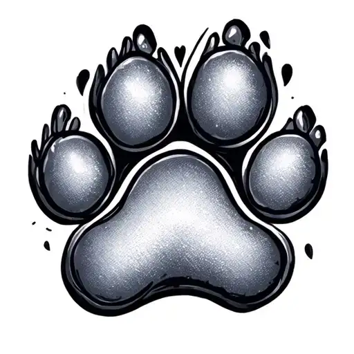 Heart Shaped Dog Paw Print