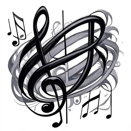 Music Notes Intertwined