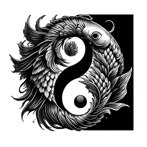 Pisces Signes Fish Yin Yang Symbol Formed