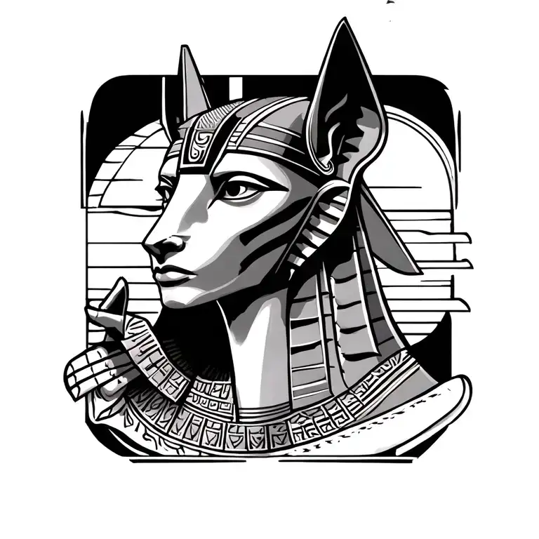 Anubis And Symbol Egipt