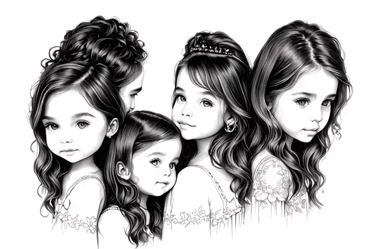 Mom And Three Daughters