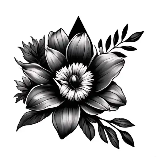 Louts Flower And Son And Triangle