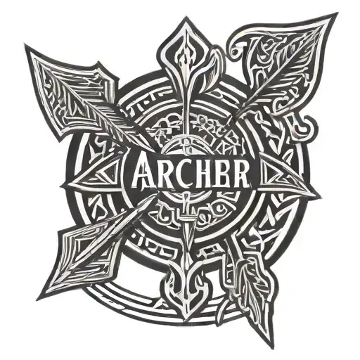 Tribal Arrow With The Name Archer