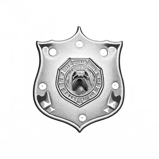 Police Badge With A Dog Silhouette