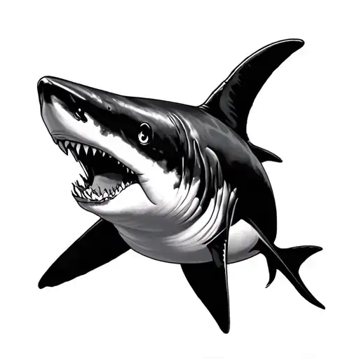 Floral Shark Swimming