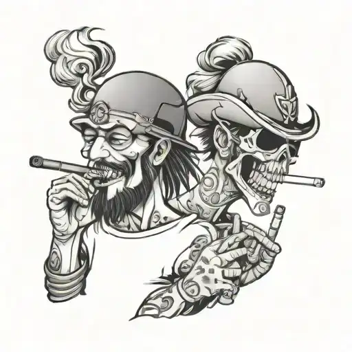 Crazy Rockers Friends Smoking Cigarette