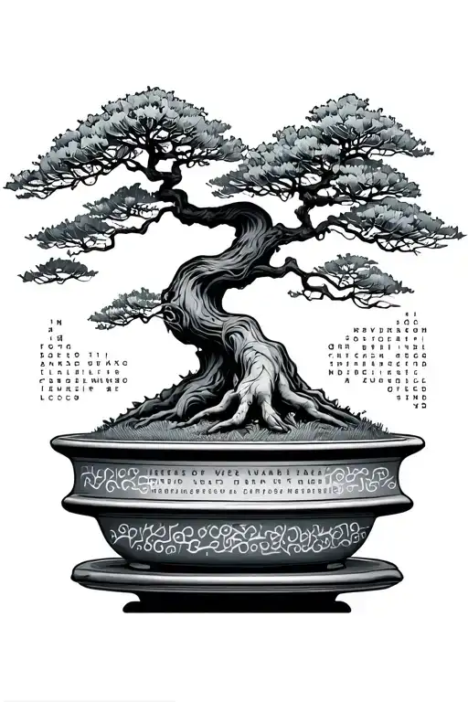 Bonsai Tree With Word Search Puzzle Pieces Forming