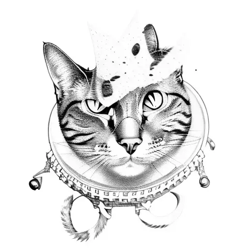 A Cat Wearing A Punk Rock Outfit Surrounded By Archaeological Artifacts