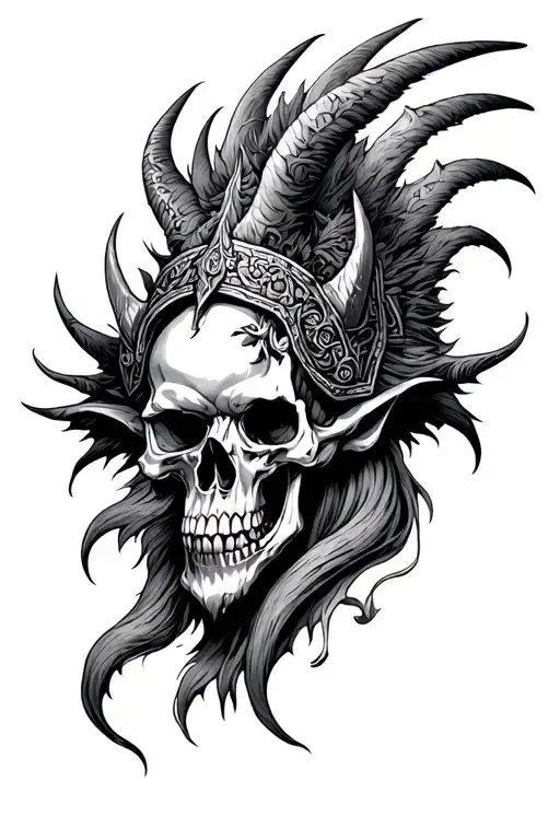 God Perun Skull And Demon