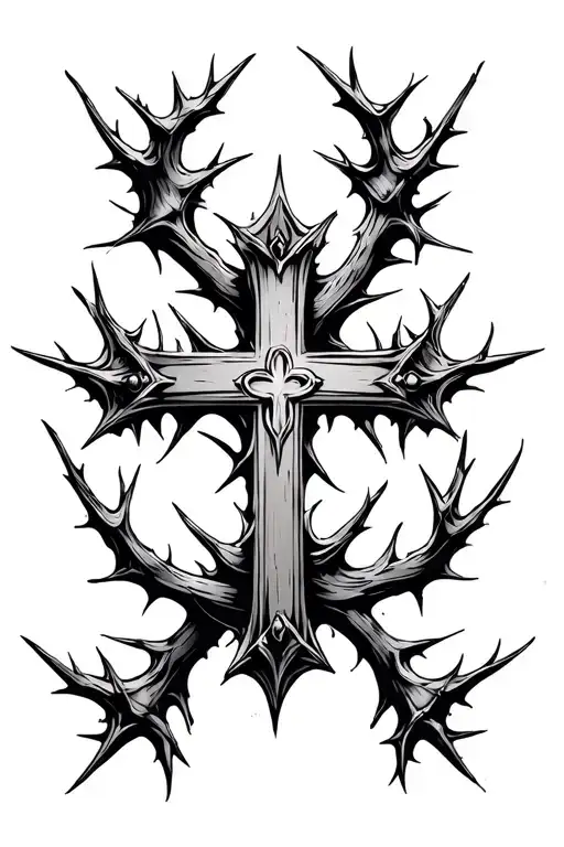 Cross With Thorn Crown