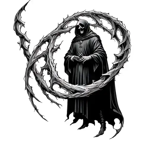 Spiral With A Grim Reaper Standing