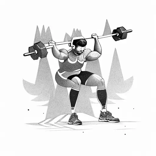 A Weightlifter Lifting A Mountain Instead Of A Barbell