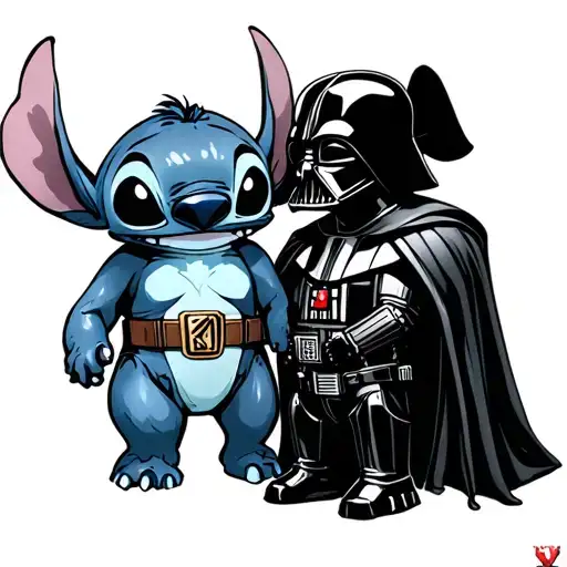 Stitch And Dark Vader In Love