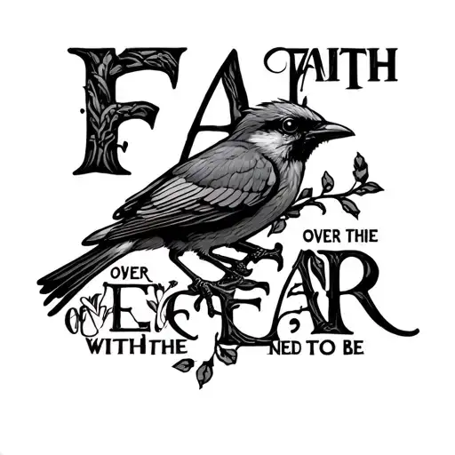 Faith Over Fear With Birds And The Words Need To Be Using Each Others Letters