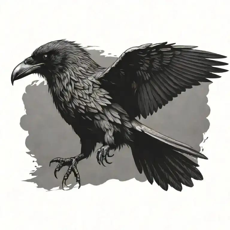Hugin And Munin Raven Flying