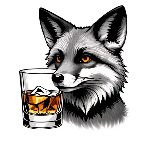 Fox With Whiskey Glass