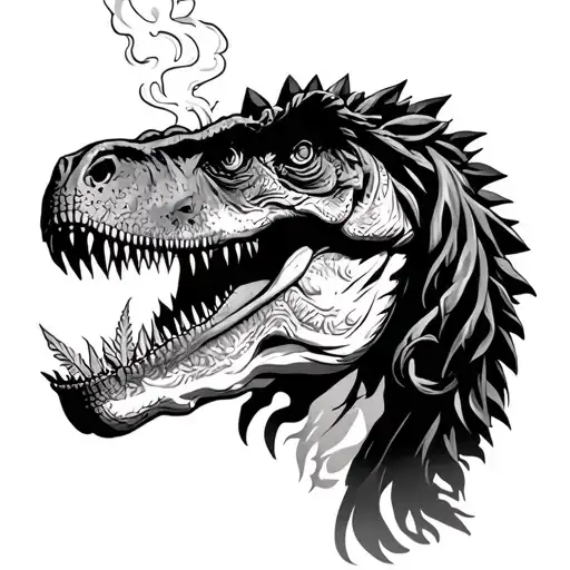 Jesus On Dinosaur Smoking Weed