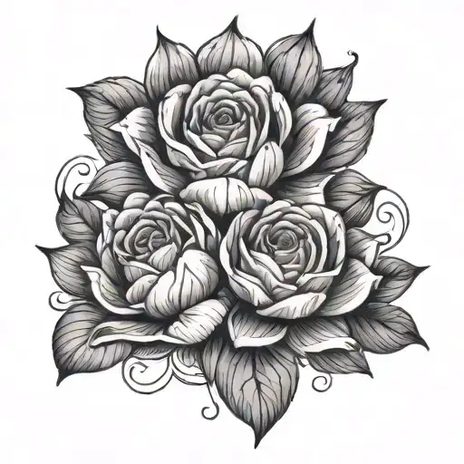 Rose And Water Lily Intertwined