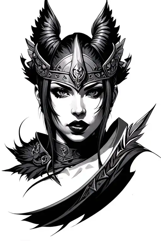 Female Warrior Mixed With A Lip