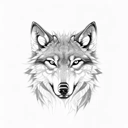 A Detailed Mechanical Wolf Working On Engineering Blueprints