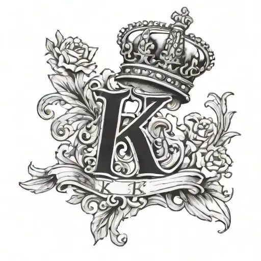 Letter K With A Crown With Date