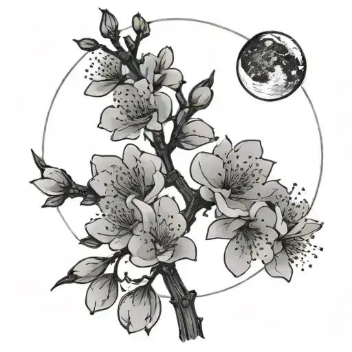 Moon Of Almond Blossoms Tattoo