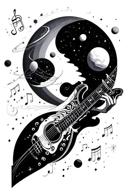 Astronomy And Music Intertwined Symbolizing