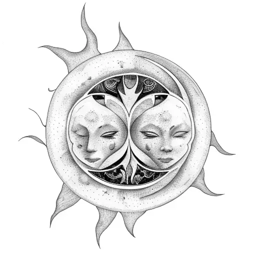 Sun And Moon Flowers Sisters