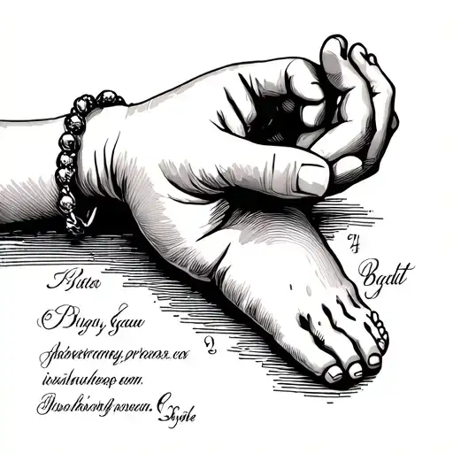 Baby Foot And Hand With Berth Date