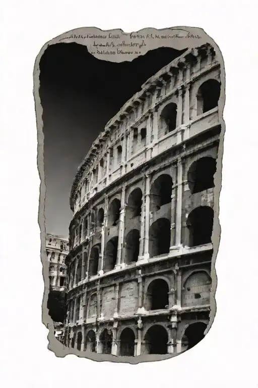 Colosseum With Place For Script Quote Written