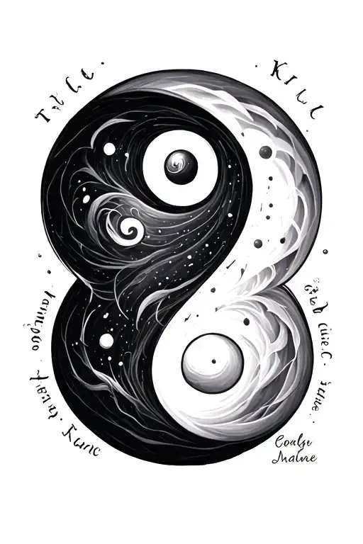Yin And Yang Infinity Sign With Kids Names