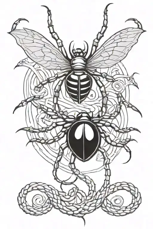 Medusa And Black Widow Spider