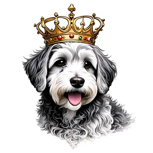 Golden Doodle And Crown Made