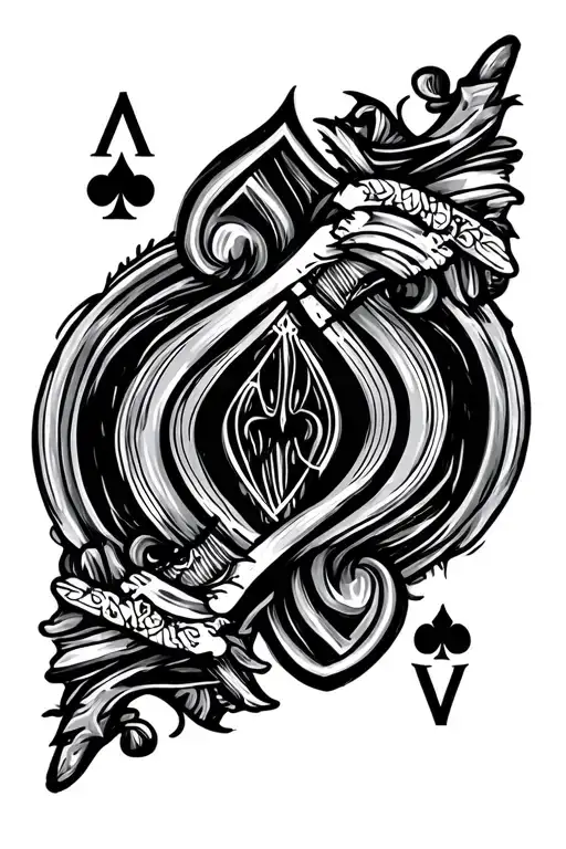 Ace Of Spades Black Overlapping