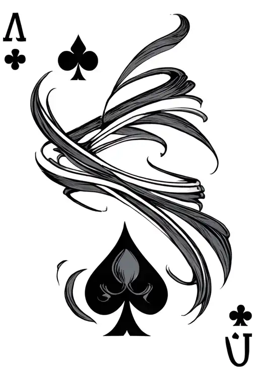 Ace Of Spades Cards Black Overlapping Each Other