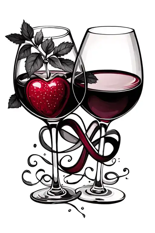 Wine Glass Friendship Love Infinity