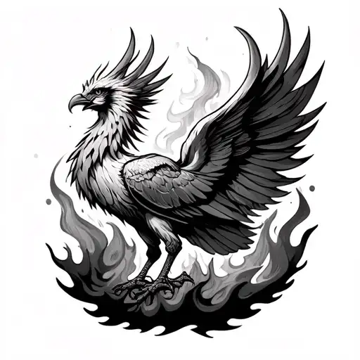 Phoenix Rising From Flames