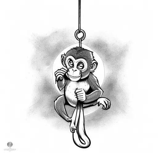 A Monkey Hang From The Moon