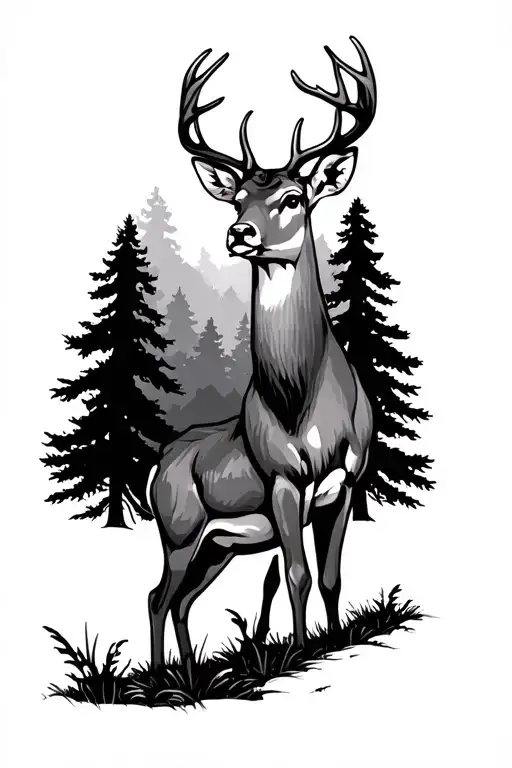 Make Az Deer In The Woods By A Bench