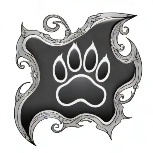 Dog Paw Print With Air And Gemini Symbol Incorporated