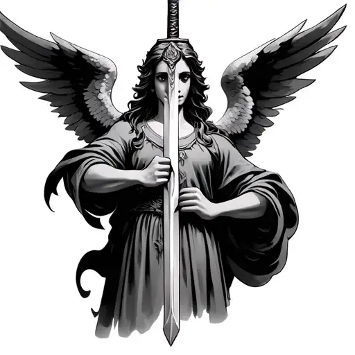Angel Holding A Sword
