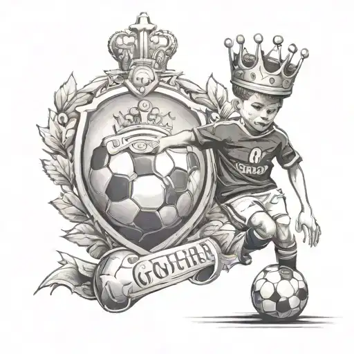 Something With A Kid Wearing A Baggy Soccer Jersey With A Crown That Doesn't Fit