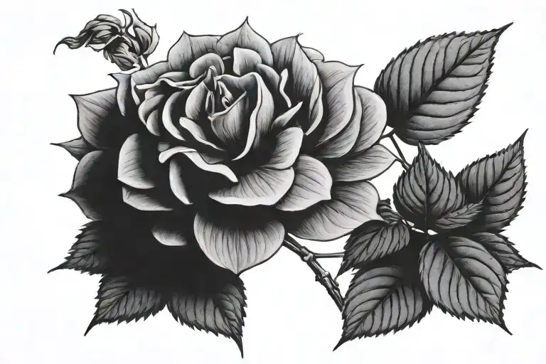 Hydrangea With Rose Growing