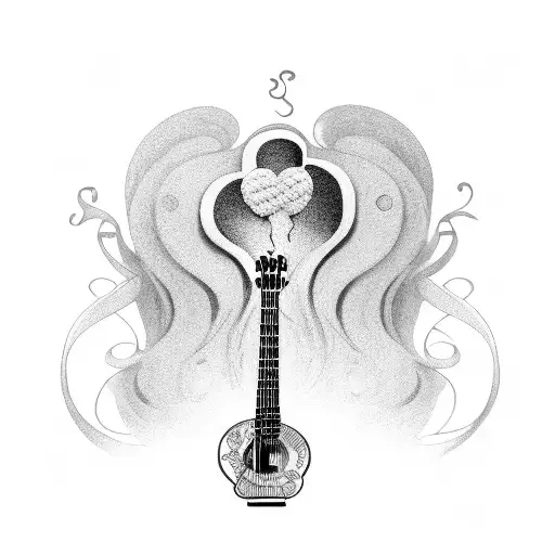 Acoustic Guitar With Hair Bread